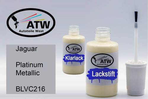 Jaguar, Platinum Metallic, BLVC216: 20ml Lackstift + 20ml Klarlack - Set, von ATW Autoteile West.